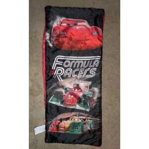 Disney Pixar Cars Movie Formula Racers Toddler Size Red Sleeping Bag Vintage